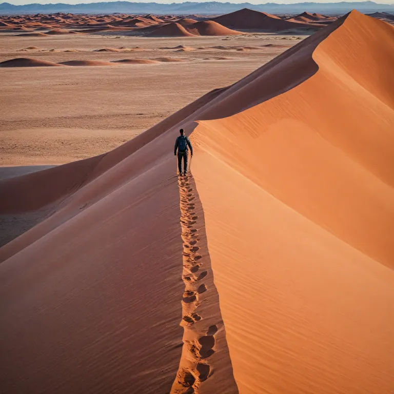 Climbing dune 45 Sossusvlei Namibia for a refined desert stay