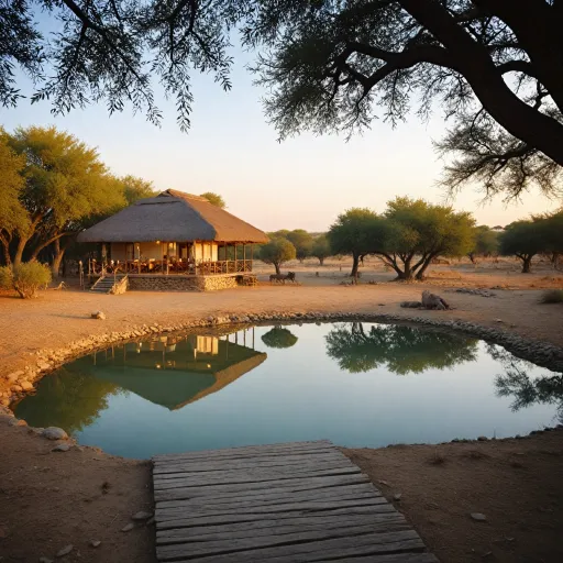 Mokuti lodge at the edge of Etosha national park